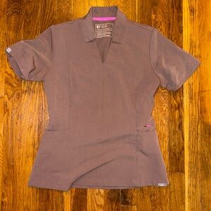 Figs Women's Smokey Taupe Inala - Slim Scrub Top - XS